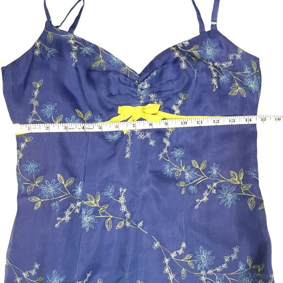 Vintage Nicole Miller Slip Dress Floral Sweetheart Spaghetti Strap Mini Womens 2 - Picture 5 of 10